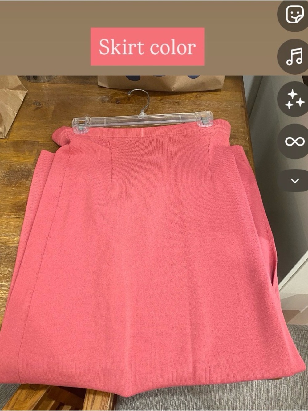Vintage Peck & Peck muted pink long knit maxi skirt with slit M - Picture 15 of 15